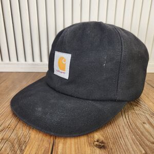 VTG Carhartt A15BLK Size M Insulated Lined Hat Cap Black Canvas Ear Flaps Farmer